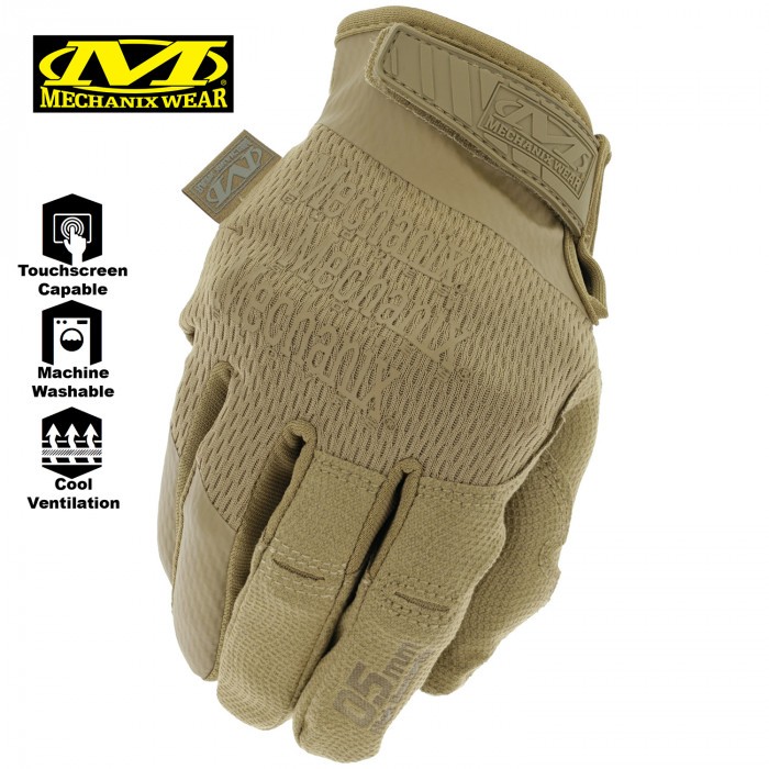 Стрелковые перчатки с сенсорными вставками MECHANIX Specialty 0,5мм Coyote