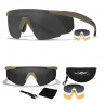 Тактические очки для стрельбы с баллистической защитой WILEYX Saber Advanced Matte Tan (Clear-Grey-Rust)