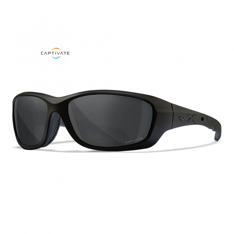 Баллистические очки с поляризацией и защитой от осколков Wiley X Gravity Matte Black (CAPTIVATE Polarized Grey)