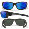 Защитные очки с поляризацией Wiley X Gravity Black Crystal (CAPTIVATE Polarized Blue Mirror)
